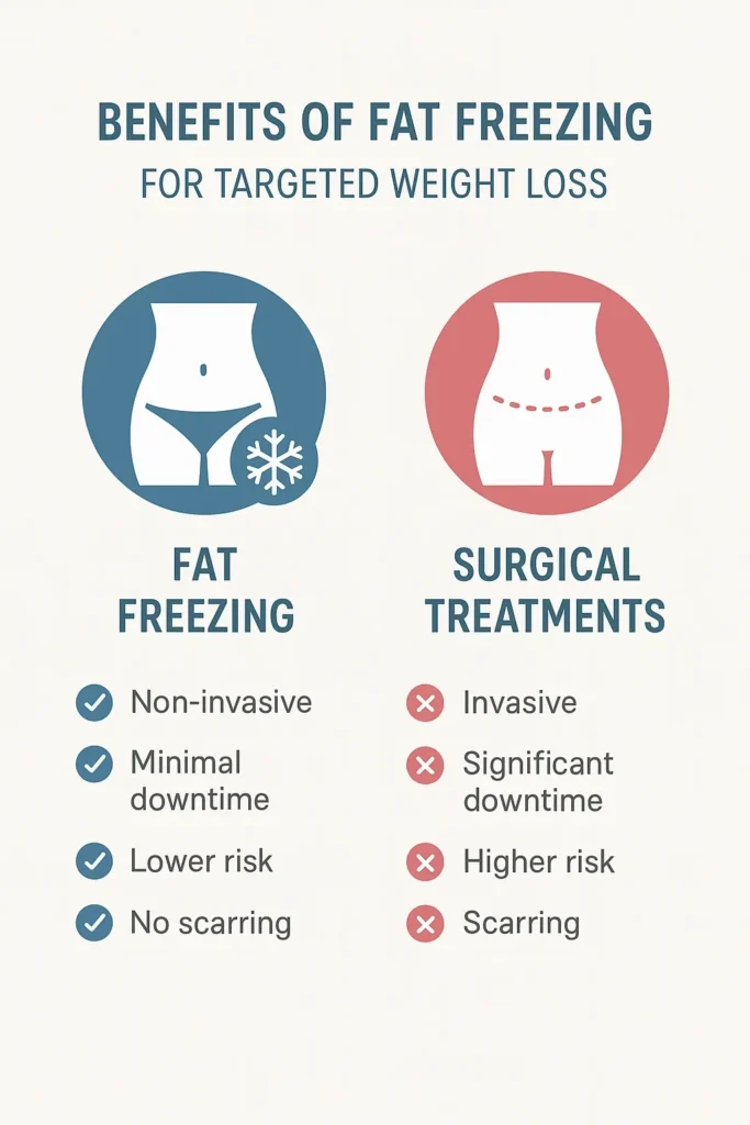 graphic showing the benefits of fat freezing Milton Keynes