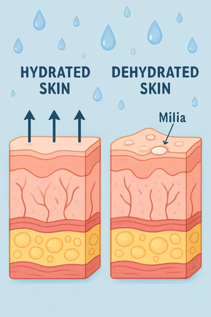 The importance of hydration and milia production Milton Keynes