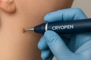 Person receiving skin tag removal Milton Keynes