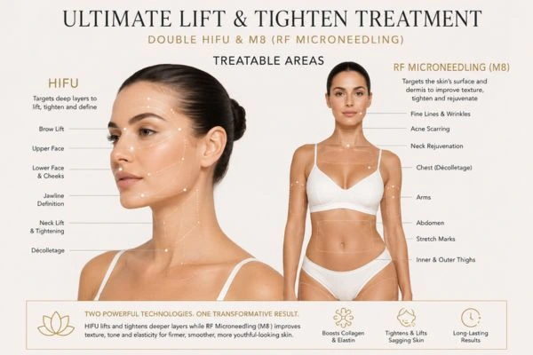 Areas of the body that can be treated - ultimate skin tighten treatment Milton Keynes